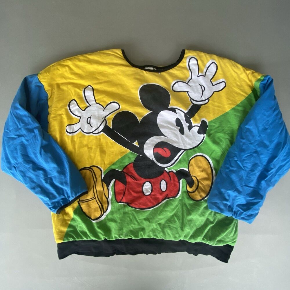 Disney Mickey Mouse Reversible Sweatshirt Men's XL Crew Neck Graphic Pullover